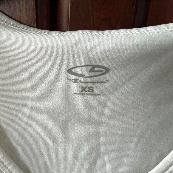 Champion White V-Neck Performance Athletic Athleisure Stretch Sporty Tank XS - Picture 4 of 4
